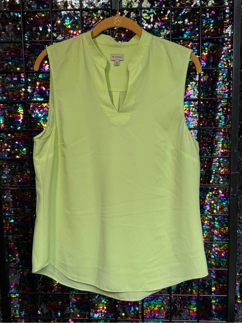 Daniel Cremieux Neon Green Sleeveless V-Notch Camisole